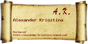 Alexander Krisztina névjegykártya
